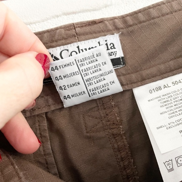 Vintage Y2K Cargo Skirt Columbia Asymmetrical stitching details Floral Brown 12 - Picture 9 of 13